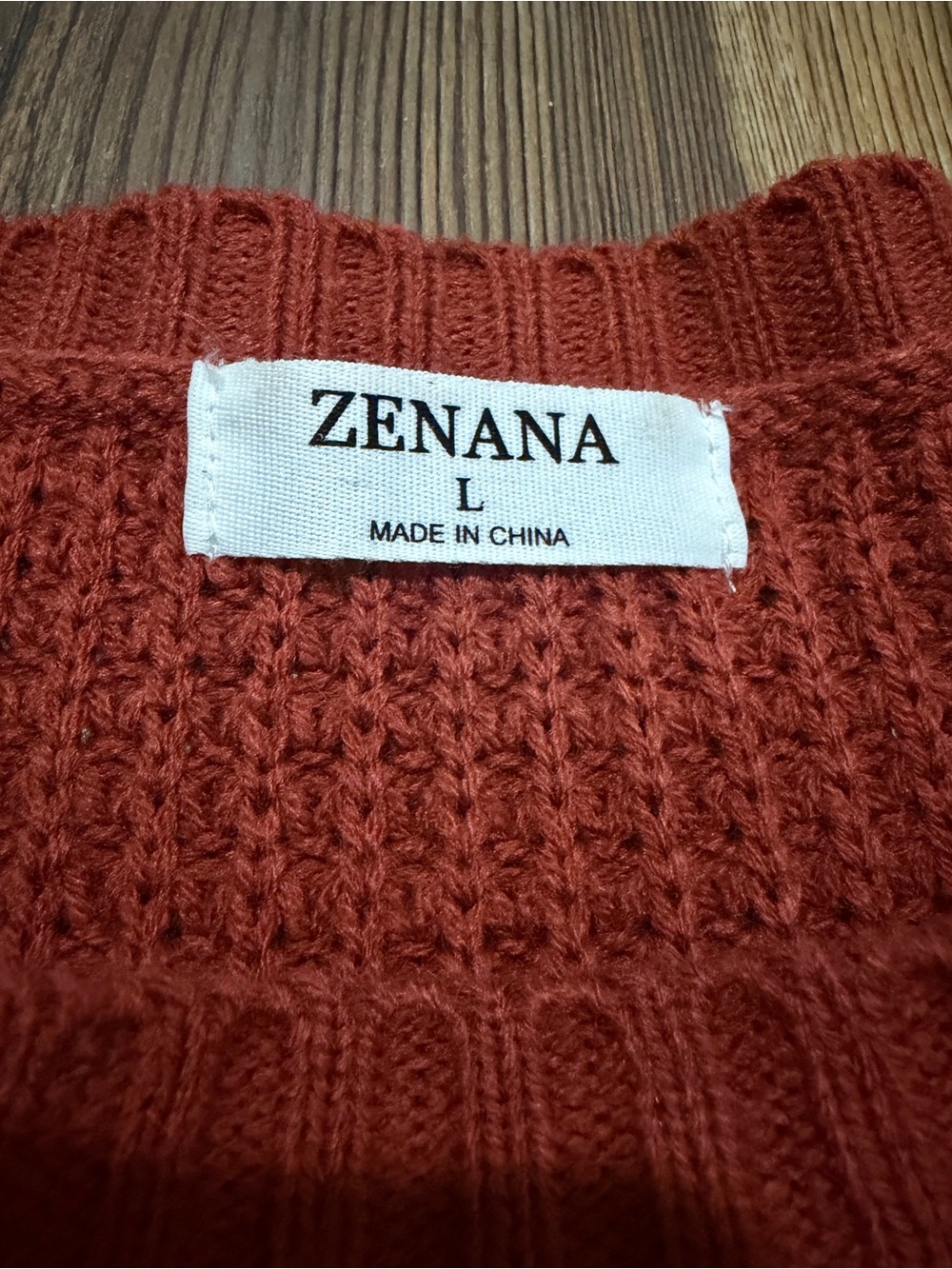 Zenana Women's Fall/Winter Waffle Knit Sweater - L